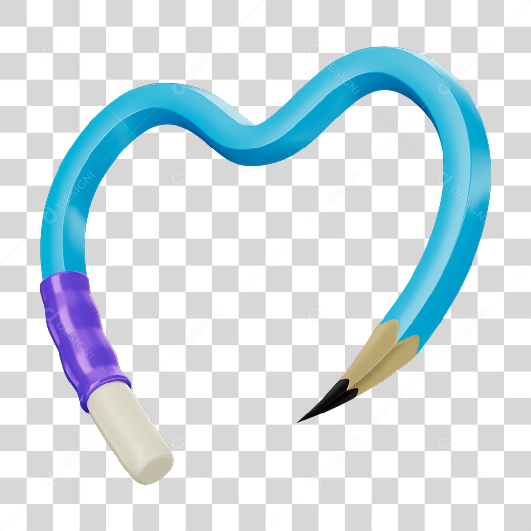 Lápis de Escrever em Forma de Coração PNG Transparente