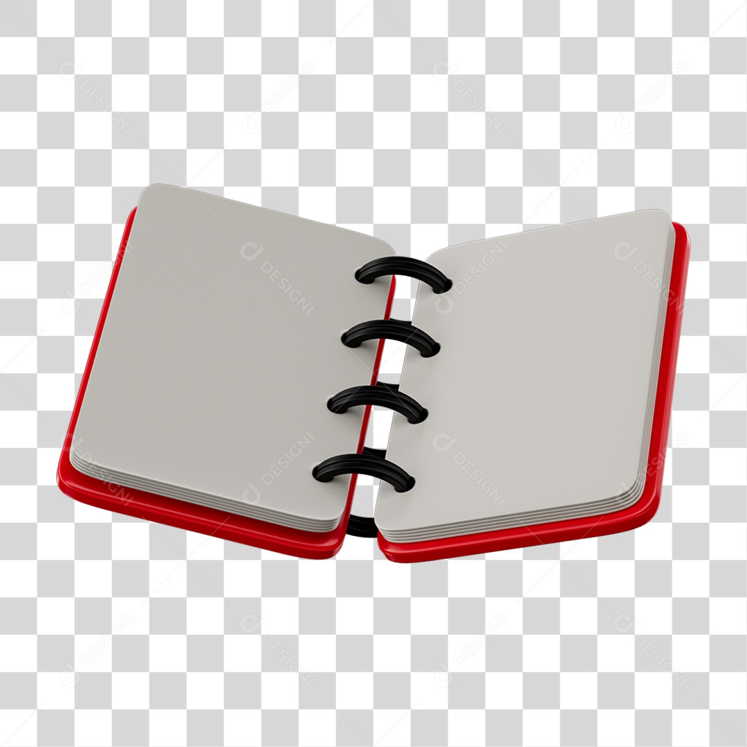 Elemento 3D Agenda PNG Transparente