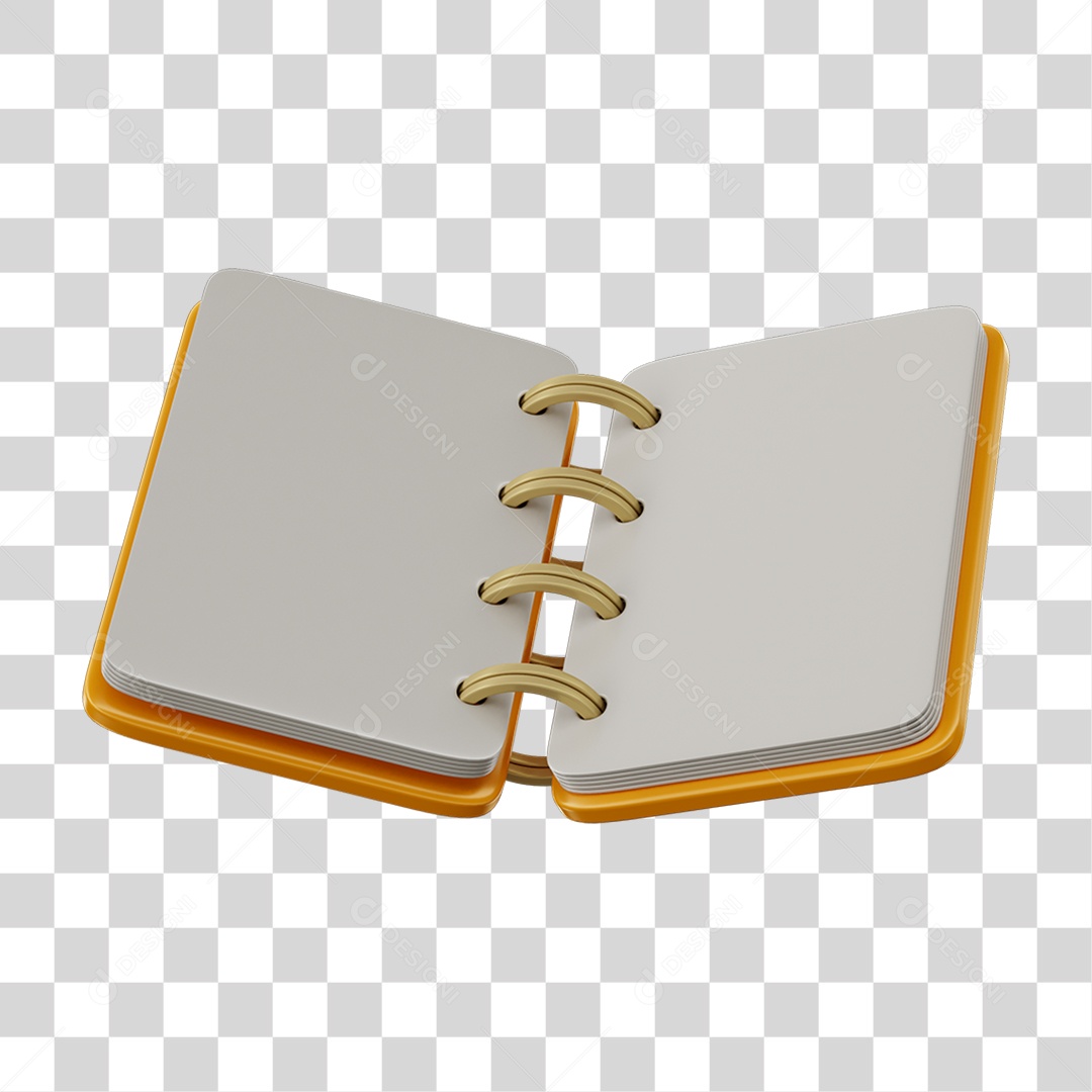 Elemento 3D Agenda PNG Transparente