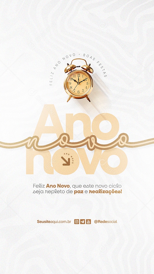 Story Feliz Ano Novo 01 de Janeiro Social Media PSD Editável