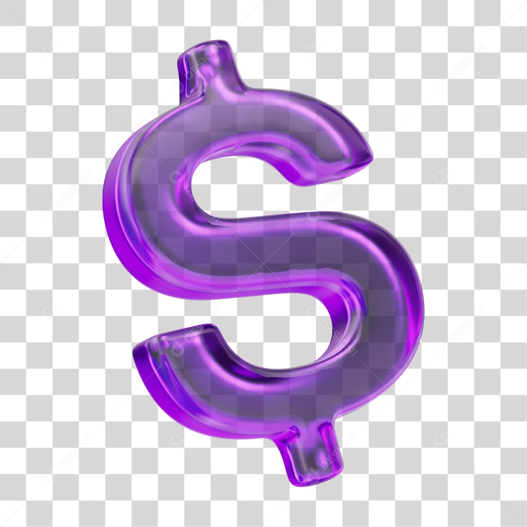 Ícone 3D Símbolo Cifrão PNG Transparente