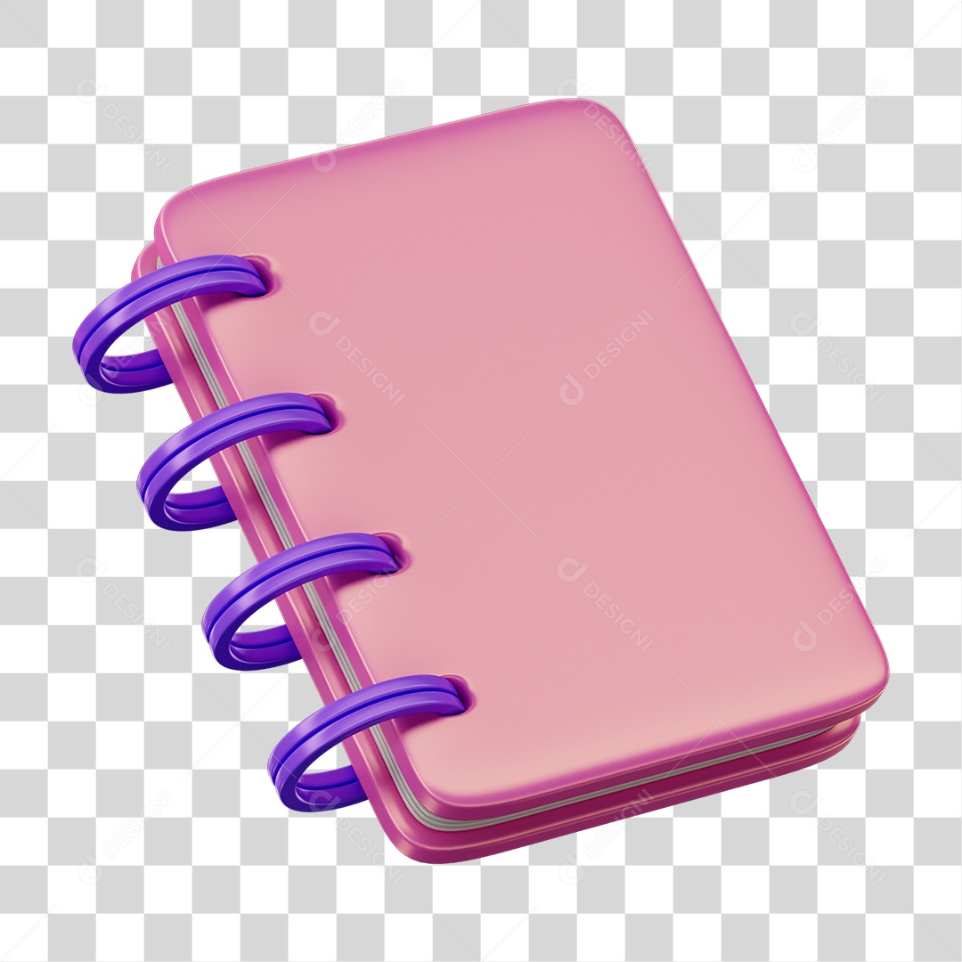 Elemento 3D Agenda PNG Transparente