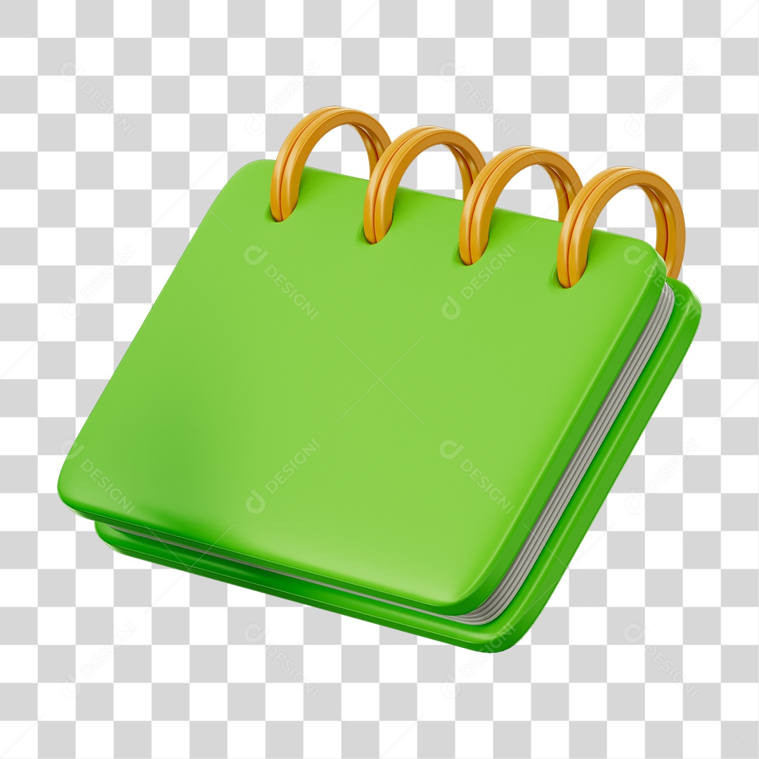 Elemento 3D Agenda PNG Transparente