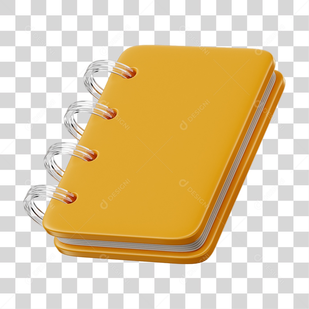 Elemento 3D Agenda Caderneta PNG Transparente