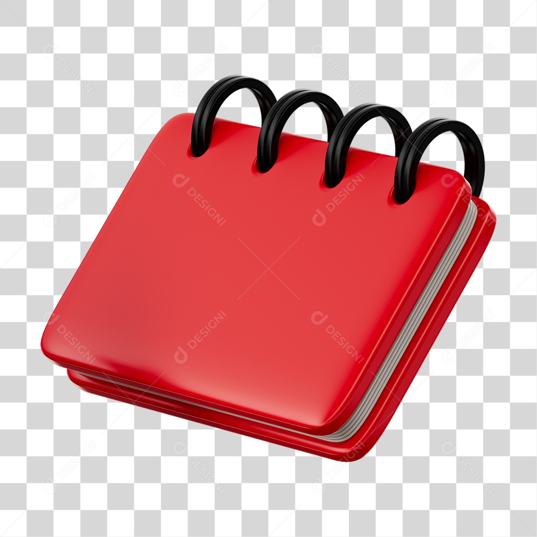 Elemento 3D Agenda Caderneta PNG Transparente