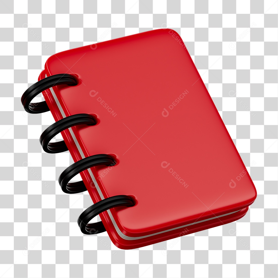 Elemento 3D Agenda Caderneta PNG Transparente