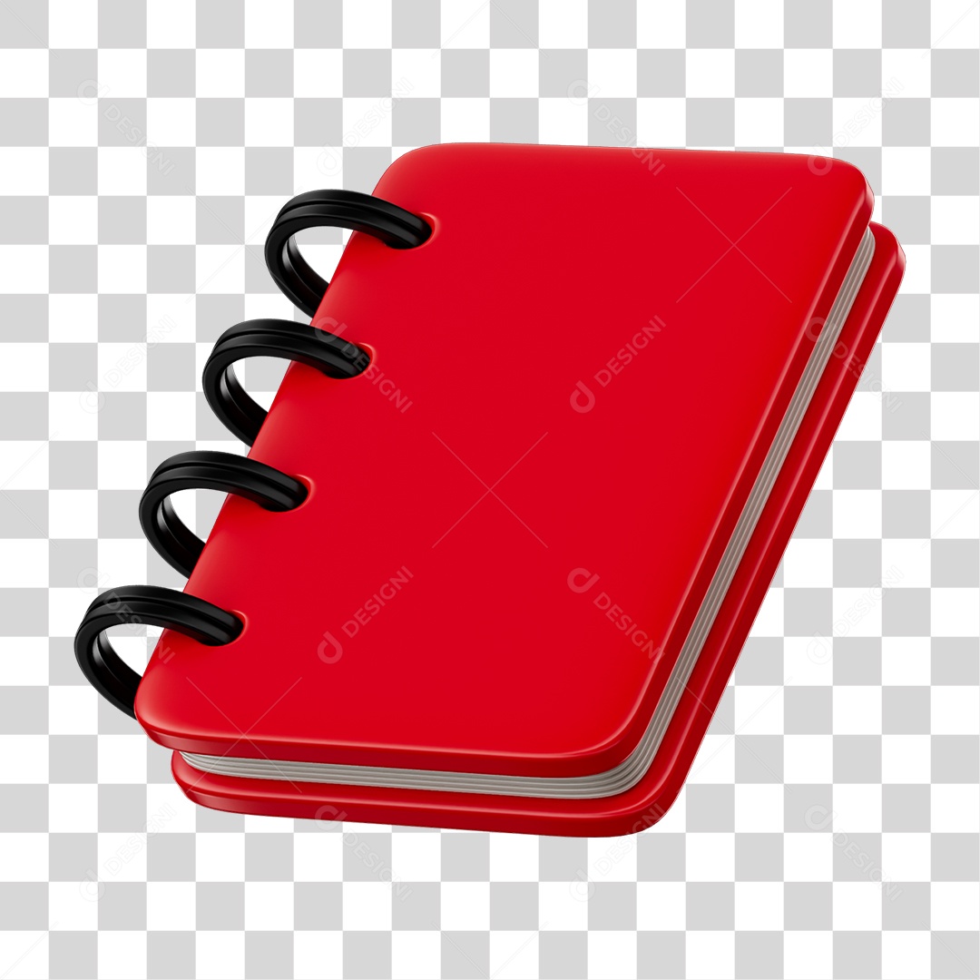 Elemento 3D Agenda Caderneta PNG Transparente