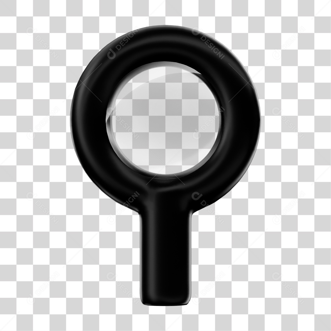Elemento 3D Lupa Pesquisa PNG Transparente