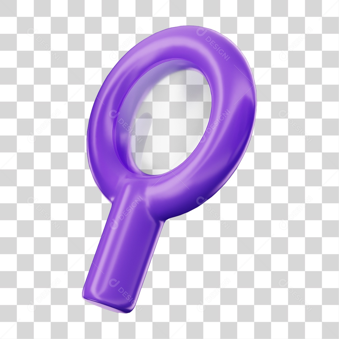 Elemento 3D Lupa Pesquisa PNG Transparente