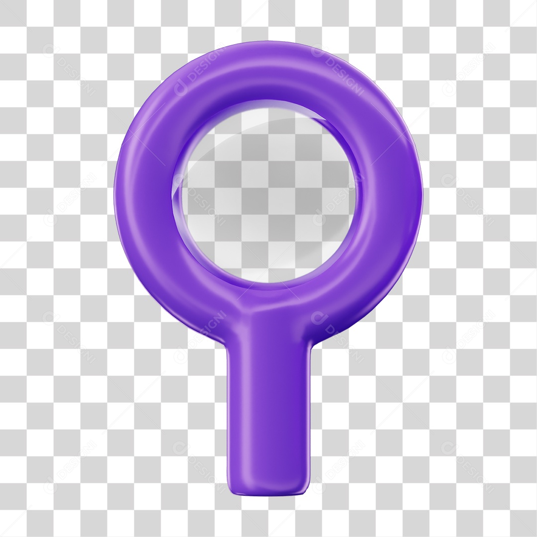 Elemento 3D Lupa Pesquisa PNG Transparente