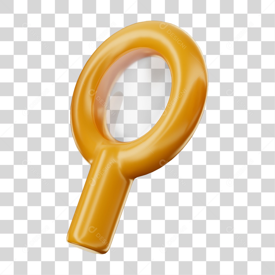 Elemento 3D Lupa Pesquisa PNG Transparente