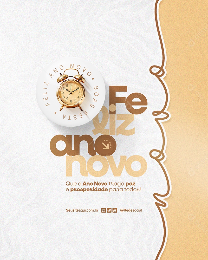 Que  o Ano Novo Traga Paz e Prosperidade Social Media PSD Editável