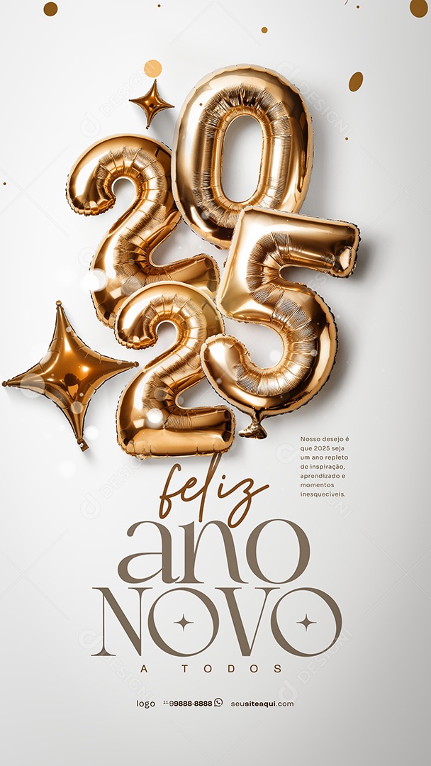 Story Feliz Ano Novo 2025 01 de Janeiro Social Media PSD Editável