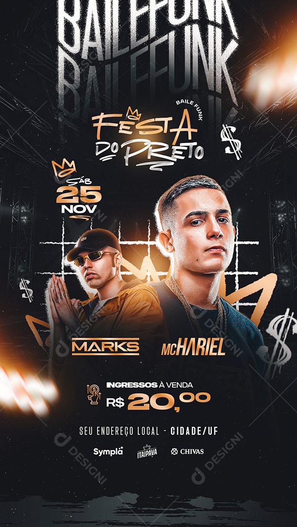 Story Flyer Festa do Preto Social Media PSD Editável