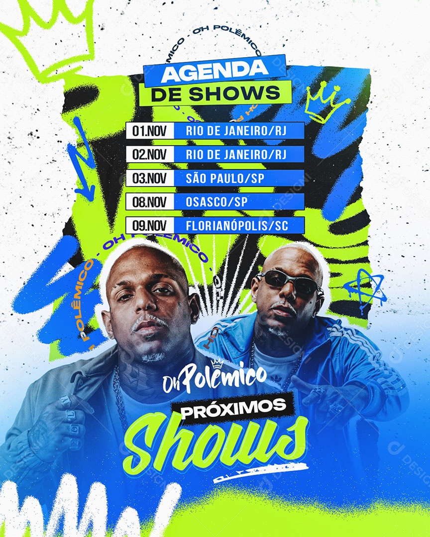 Feed Flyer Próximos Shows Social Media PSD Editável