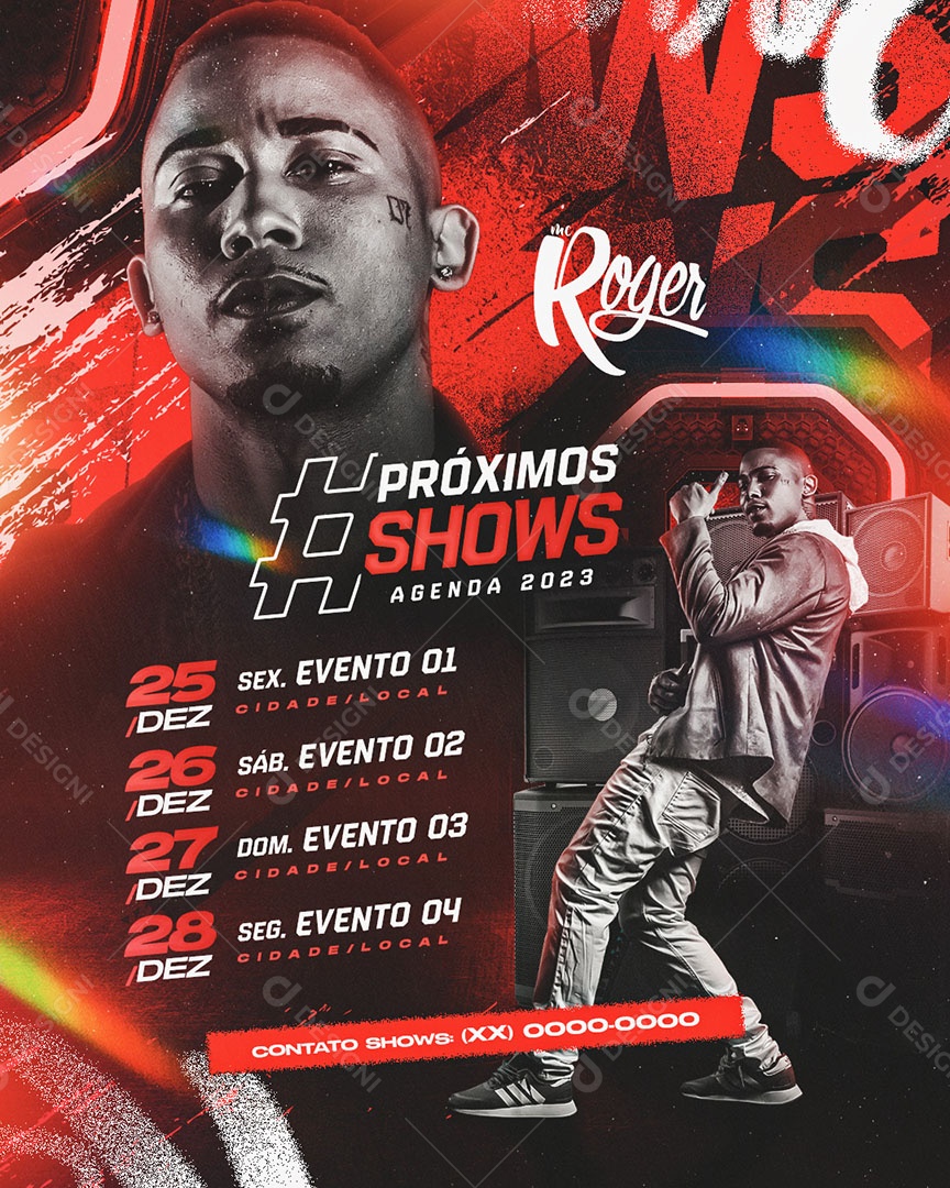 Feed Flyer Próximos Shows Social Media PSD Editável