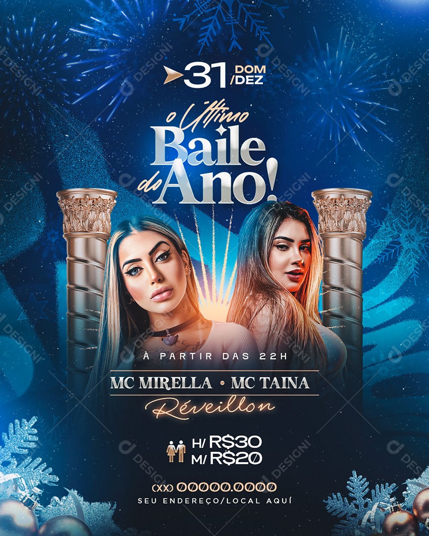 Feed Flyer O Ultimo Baile do Ano Social Media PSD Editável