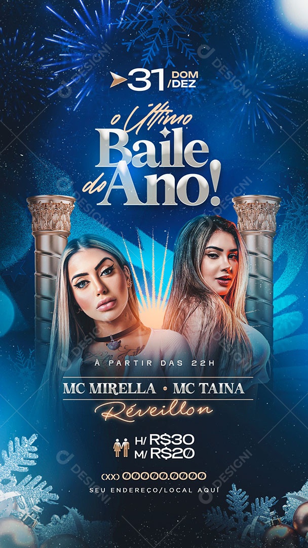 Story Flyer O Ultimo Baile do Ano Social Media PSD Editável