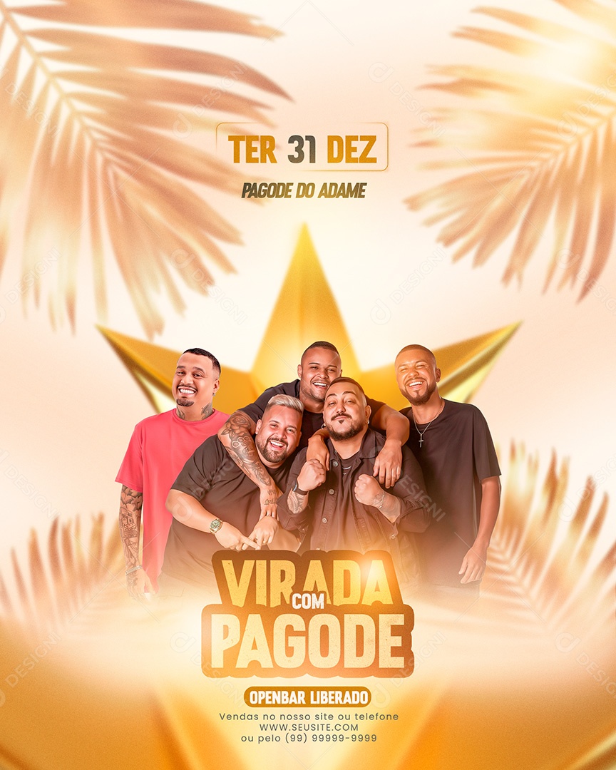 Flyer Pagode Virada De Ano Social Media PSD Editável