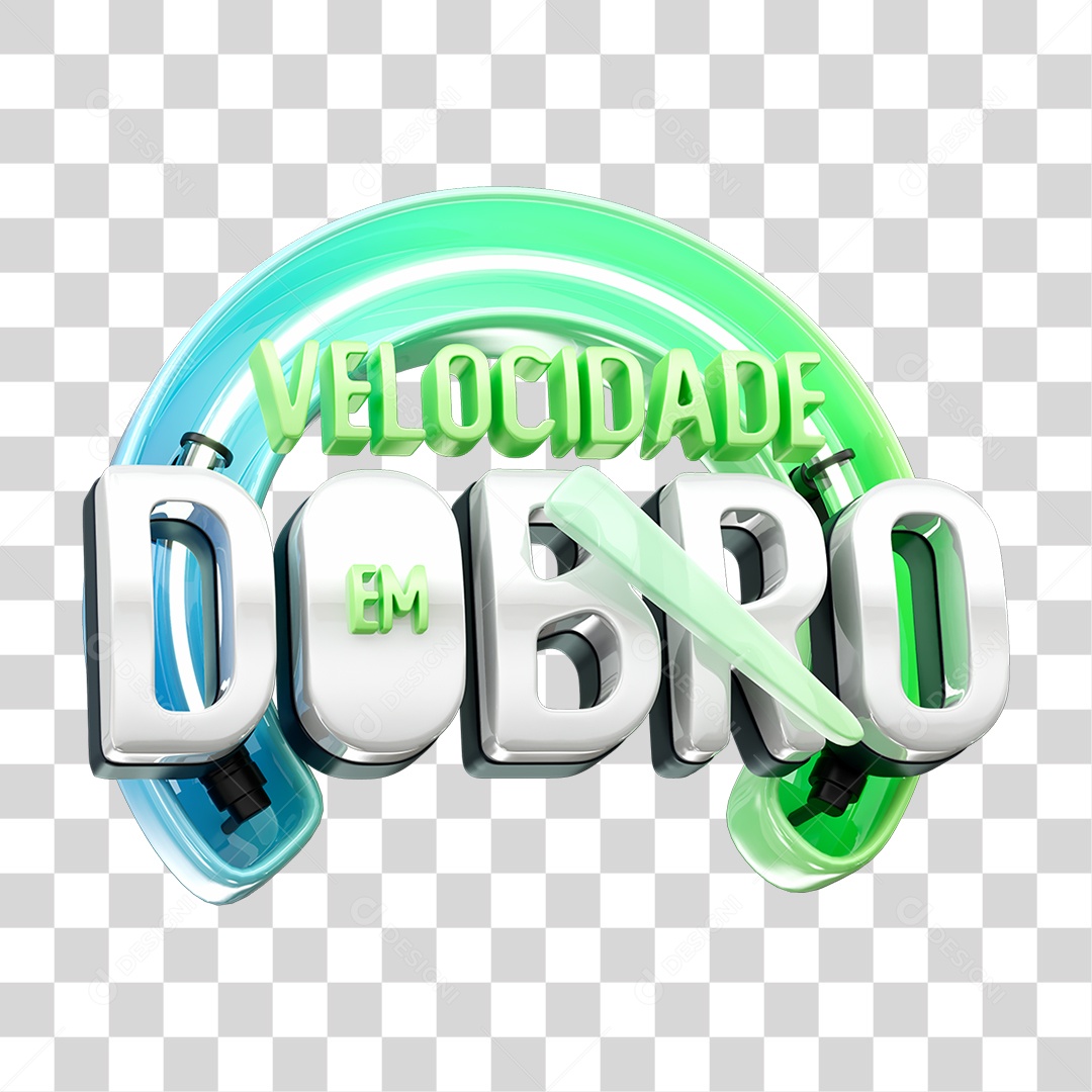 Selo 3D Velocidade em Dobro PNG Transparente