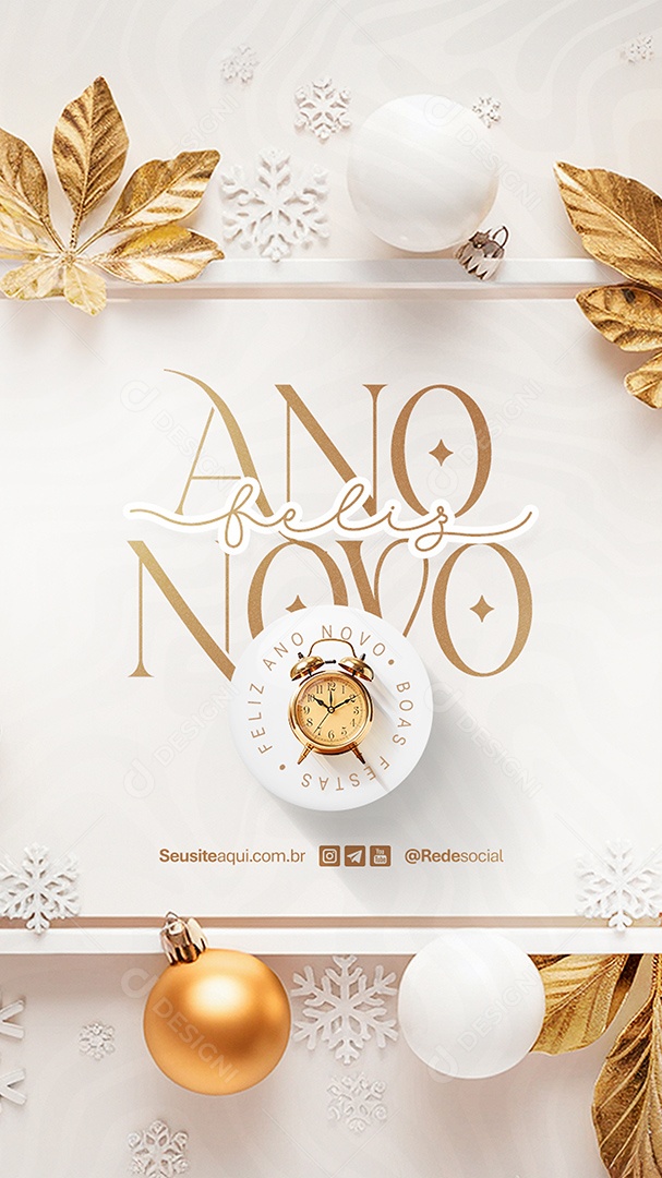 Story Feliz Ano Novo 01 de Janeiro Social Media PSD Editável