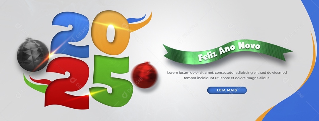 Banner Feliz Ano Novo 01 de Janeiro Social Media PSD Editável