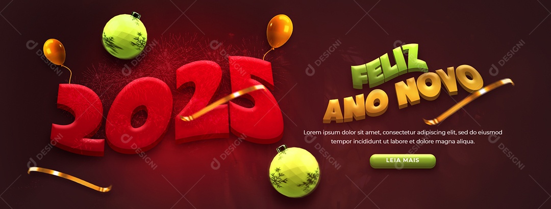 Banner Feliz Ano Novo 01 de Janeiro Social Media PSD Editável