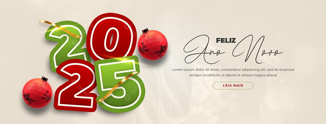 Banner Feliz Ano Novo 01 de Janeiro Social Media PSD Editável