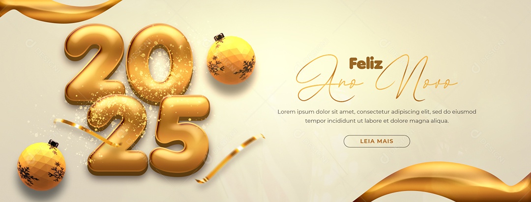 Banner Feliz Ano Novo 01 de Janeiro Social Media PSD Editável