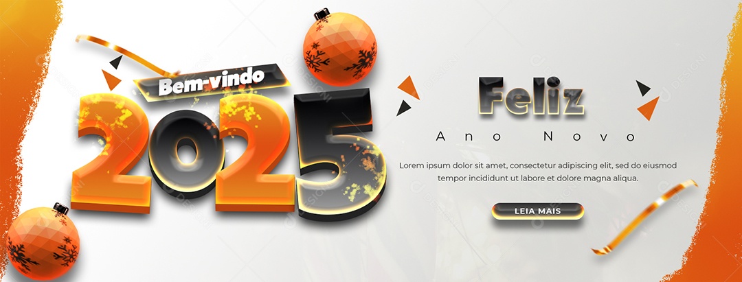 Banner Feliz Ano Novo 01 de Janeiro Social Media PSD Editável