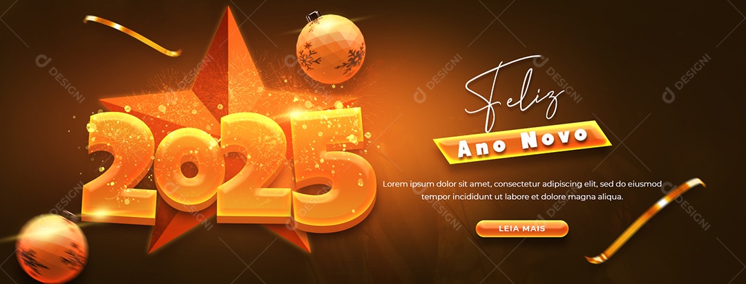 Banner Feliz Ano Novo 01 de Janeiro Social Media PSD Editável