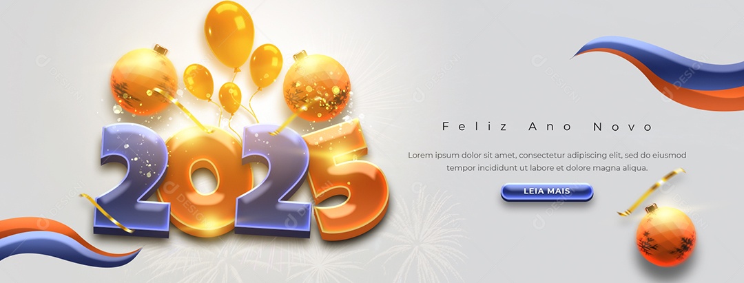 Banner Feliz Ano Novo 01 de Janeiro Social Media PSD Editável