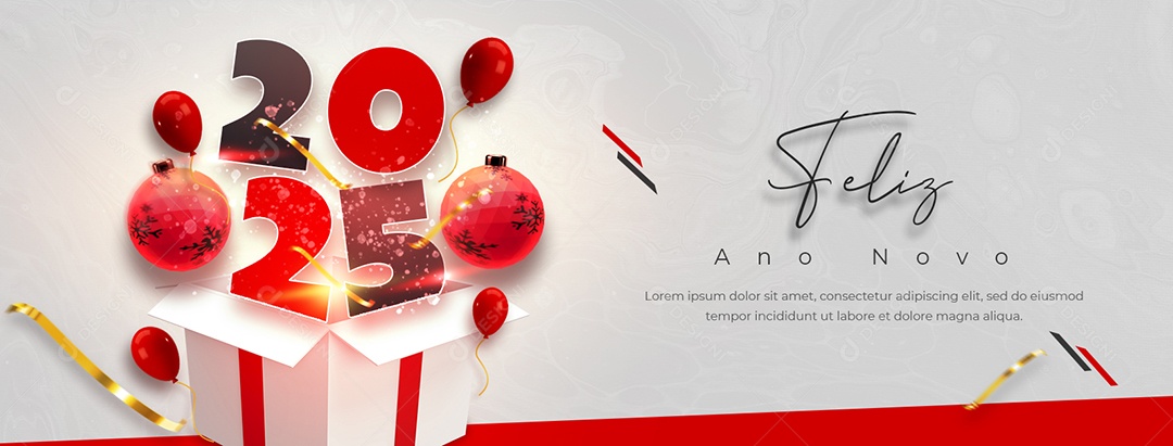 Banner Feliz Ano Novo 01 de Janeiro Social Media PSD Editável