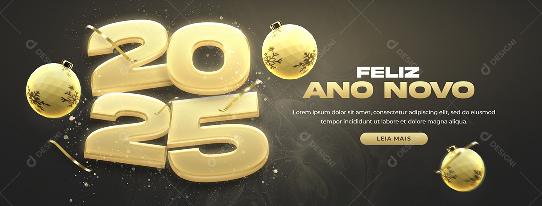 Banner Feliz Ano Novo 01 de Janeiro Social Media PSD Editável