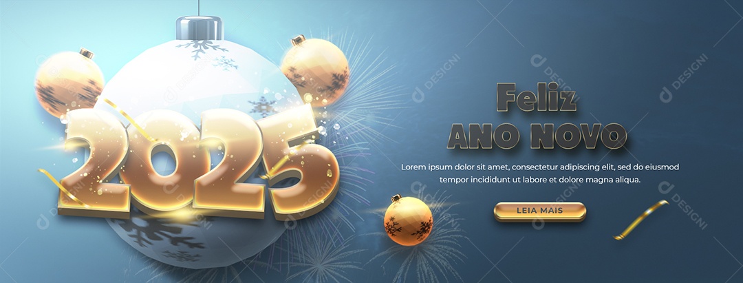 Banner Feliz Ano Novo 01 de Janeiro Social Media PSD Editável