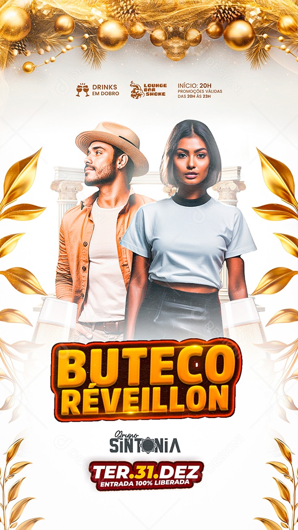 Story Flyer Buteco Réveillon Social Media PSD Editável