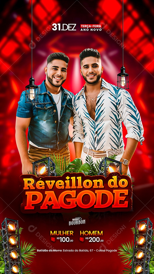 Story Flyer Réveillon do Pagode Social Media PSD Editável