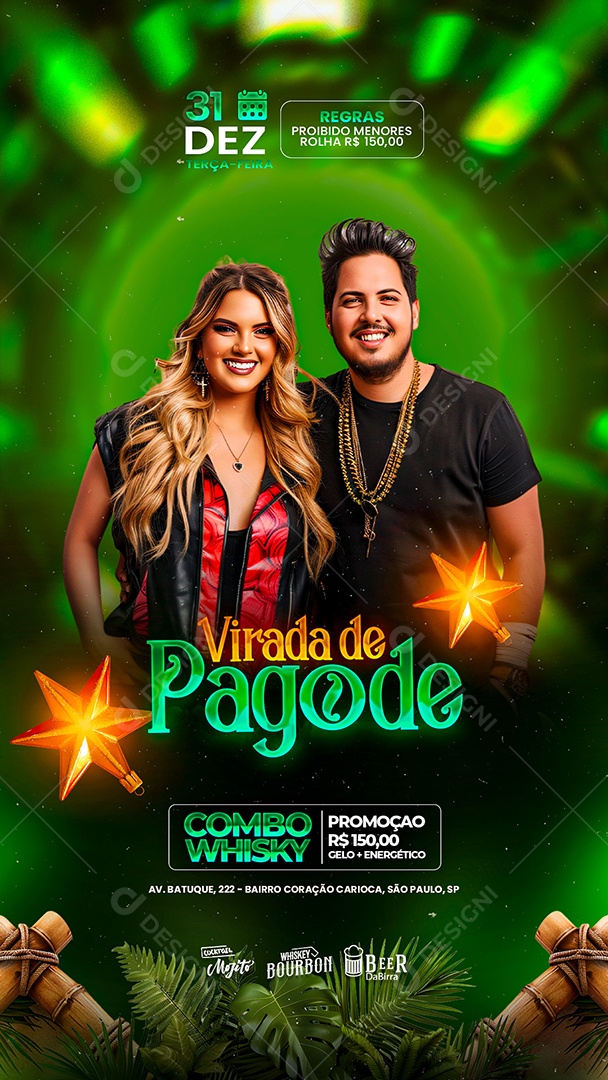 Story Flyer Natalino Virada de Pagode Social Media PSD Editável