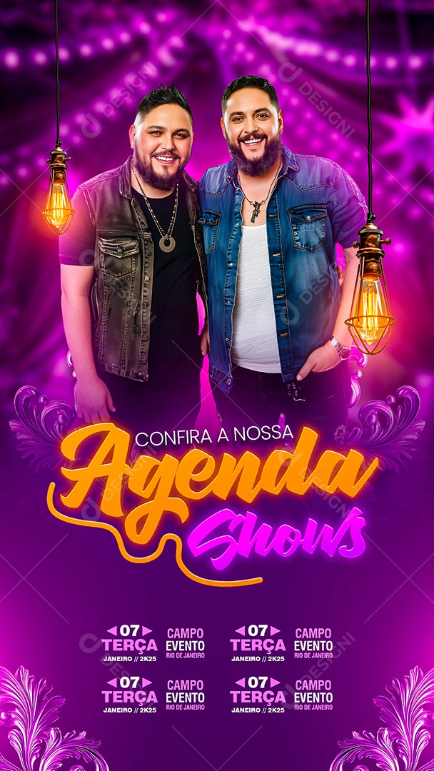 Story Flyer Natalino Confira a Nossa Angeda Shows Social Media PSD Editável