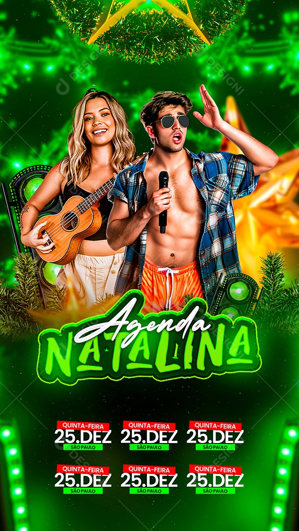 Story Flyer Agenda Natalina Social Media PSD Editável