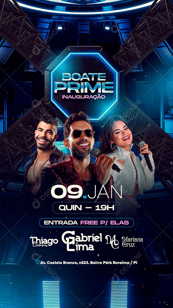 Story Flyer Boate Prime Social Media PSD Editável