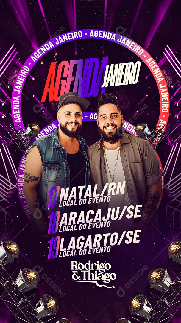 Story Flyer Agenda Janeiro Social Media PSD Editável