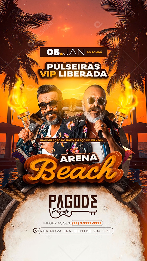 Story Flyer Arena Beach Social Media PSD Editável