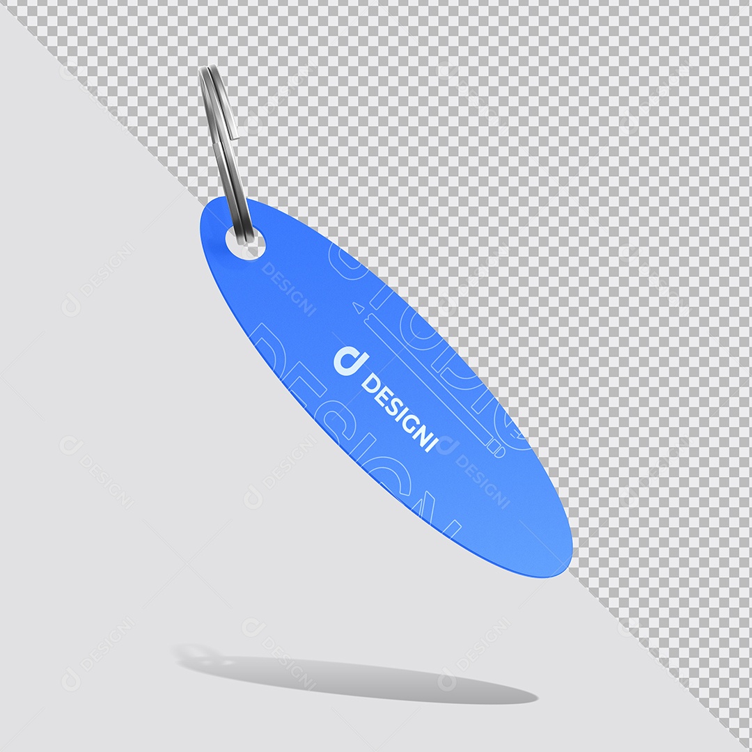 Mockup Chaveiro Metal Oval PSD Editável