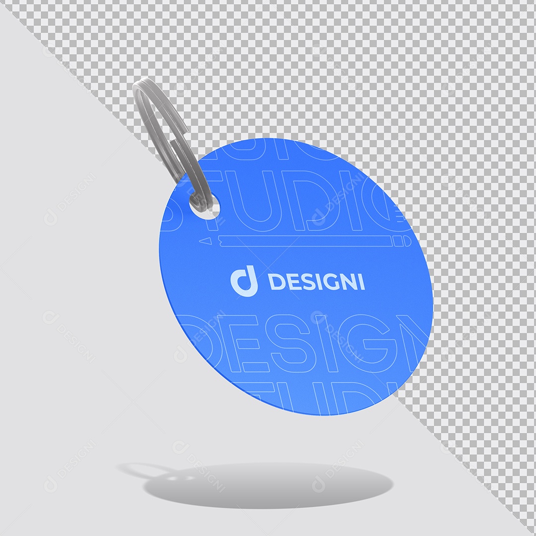 Mockup Chaveiro Metal Redondo PSD Editável