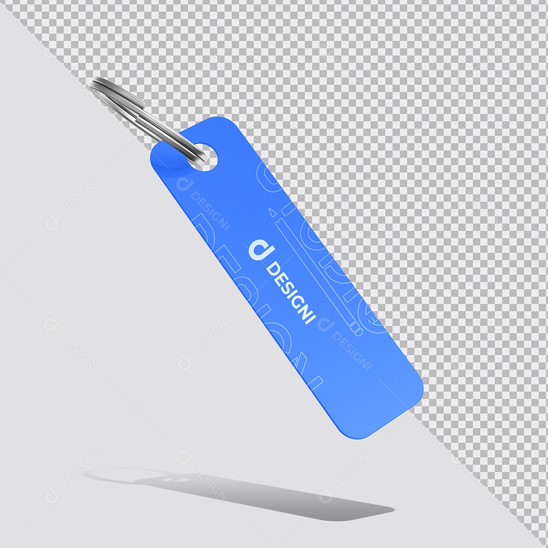 Mockup Chaveiro Metal Retangular PSD Editável