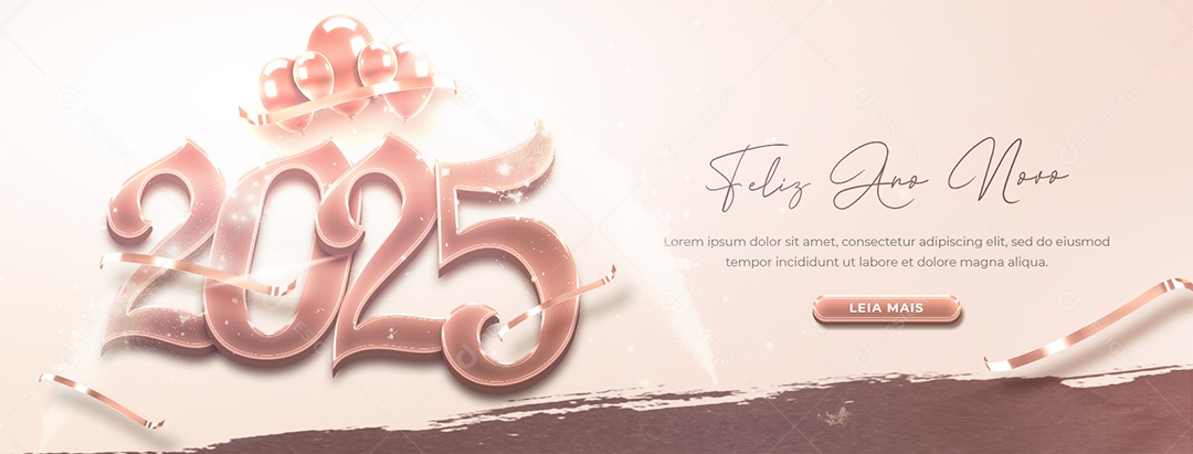 Banner Feliz Ano Novo 01 de Janeiro Social Media PSD Editável