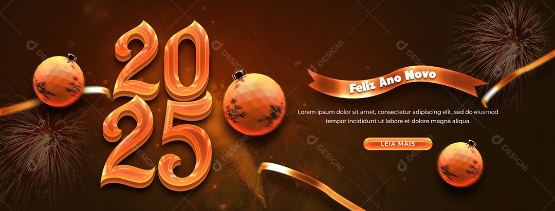 Banner Feliz Ano Novo 01 de Janeiro Social Media PSD Editável