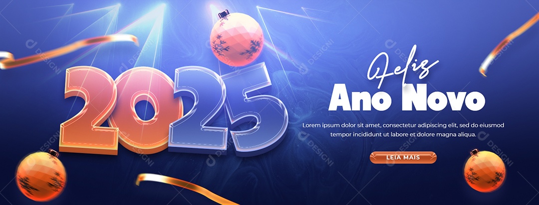 Banner Feliz Ano Novo 01 de Janeiro Social Media PSD Editável