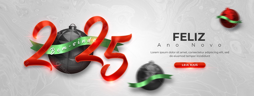 Banner Feliz Ano Novo 01 de Janeiro Social Media PSD Editável